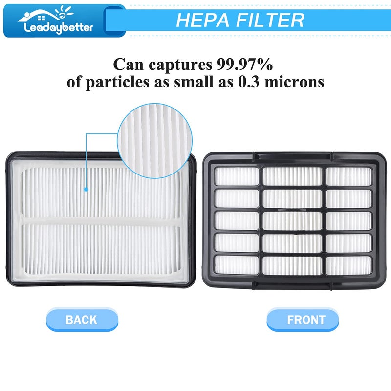 Leadaybetter Vacuum Filter Replacement for Shark Navigator Lift Away Deluxe NV350 NV351 NV352 NV355 NV356E NV360 NV370 UV440 UV540 CU500 ZU503AMZ Models, Parts XFF350 & XHF350, 2 + 4 Pack Filters - Image 5